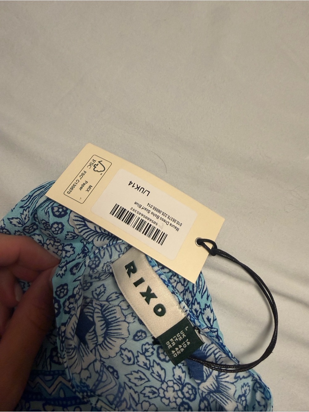 RIXO Blue Paisley Halter Backless Dress - Picture 8 of 8